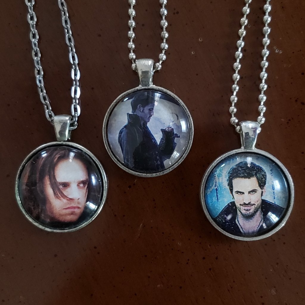 Winter Soldier & Captain Hook Individual Fandom Necklace Marvel Once Upon A Time